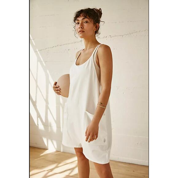 Free People FP Movement Hot Shot Romper Size Small White‎ Sleeveless - Picture 2 of 8